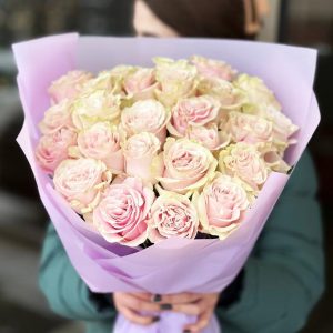 Rose Blush Bouquet: A graceful arrangement showcasing beautiful pink roses, symbolizing admiration and sweetness, perfect for celebrating love or adding a touch of joy to your space.
